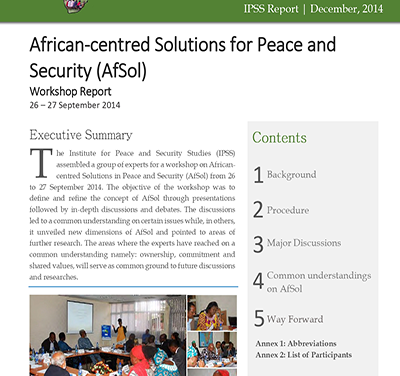 African-Centred Solutions for Peace and Security (AfSol) Report